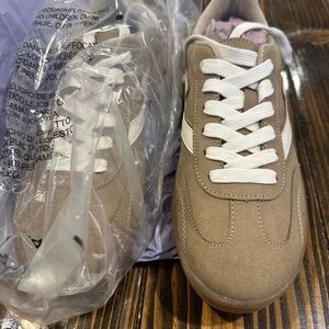 Madden Girl Tan Sneakers with White Details